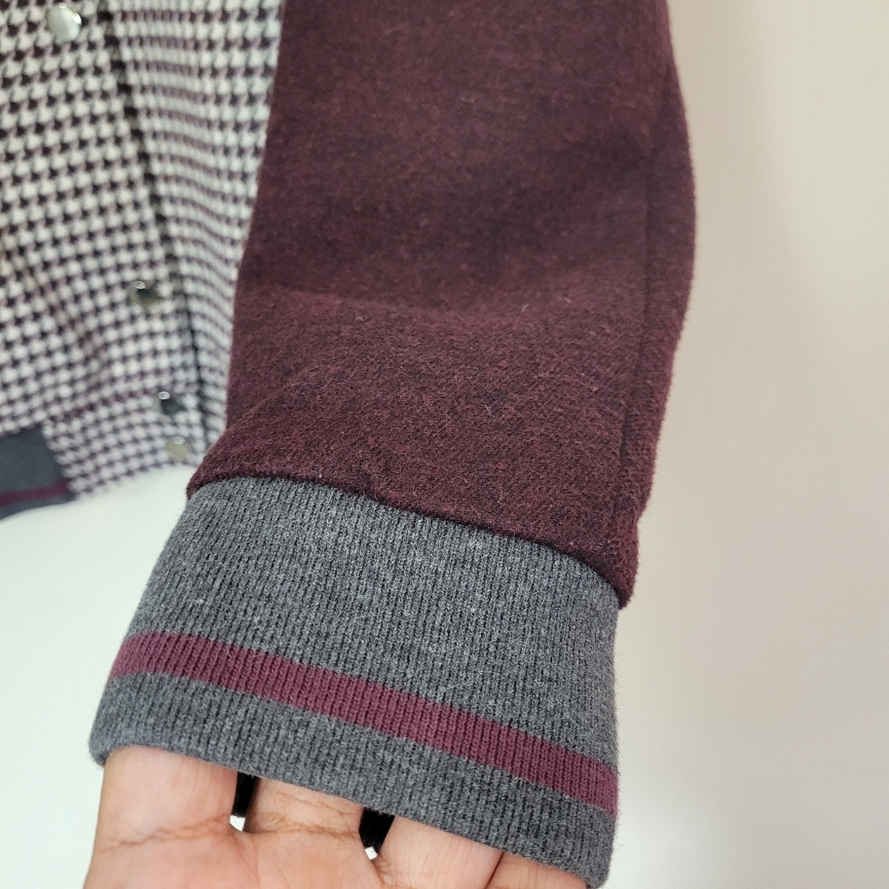 Zara Basic Houndstooth Varsity Bomber Jacket Size… - image 4